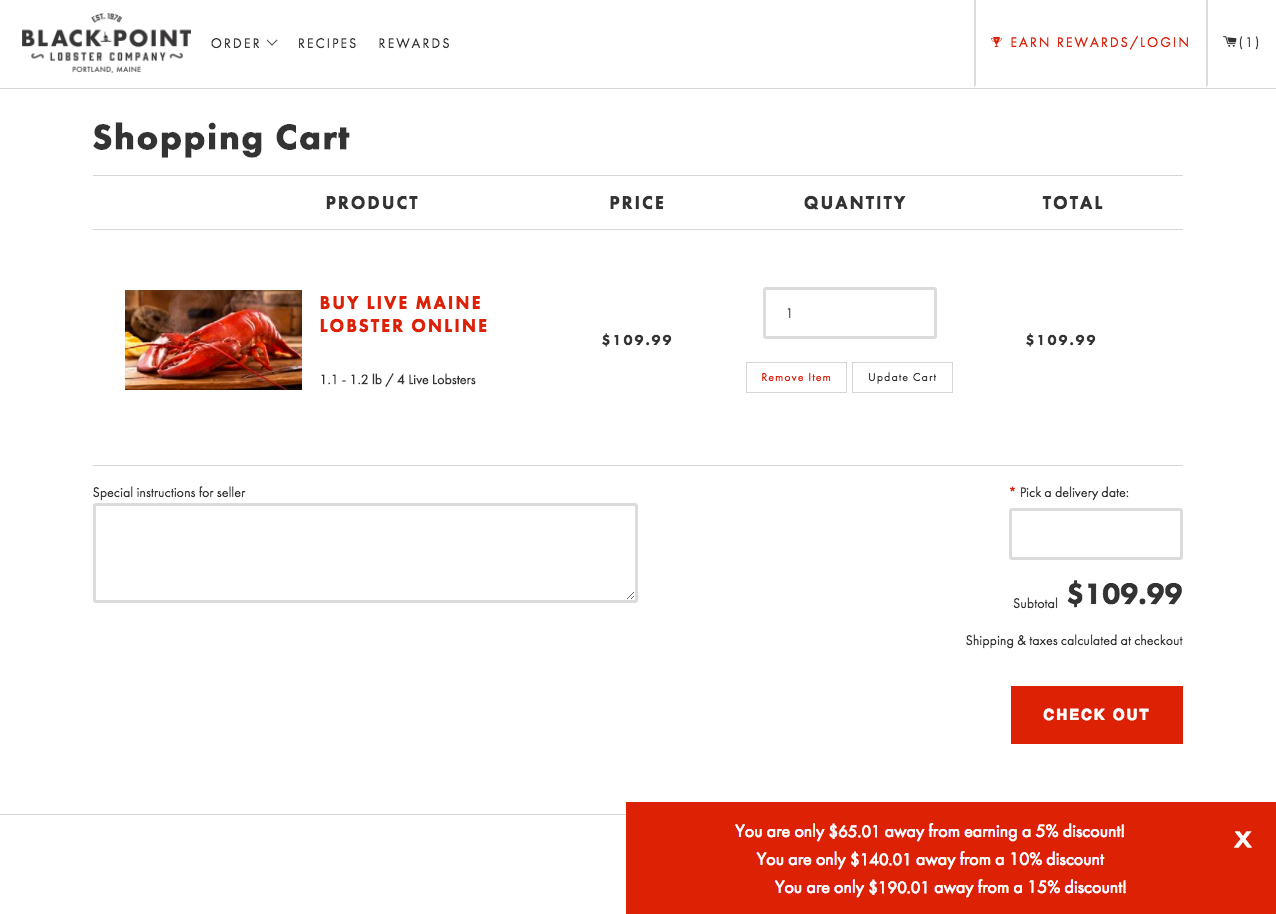 Black point lobster discount