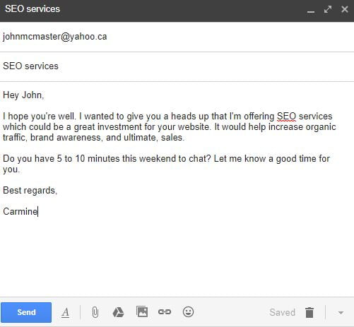 SEO cold email