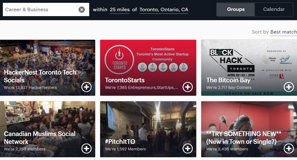 Toronto meetups for business