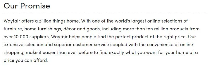 Wayfair about us