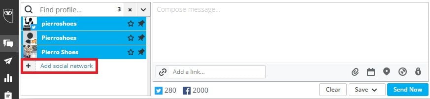 Add social network on Hootsuite