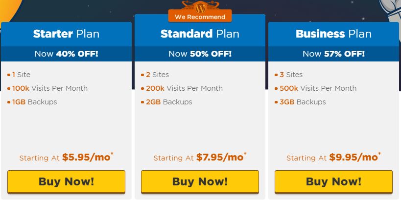 Hostgator WordPress plans