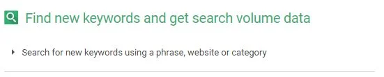 Keyword planner