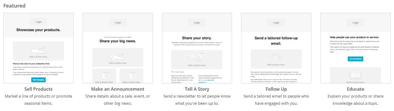 Mailchimp email templates