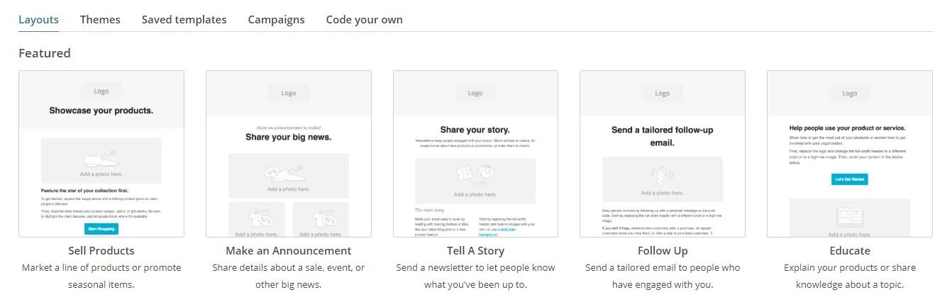 Mailchimp design templates