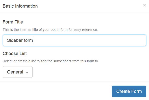 Naming your Mailchimp form