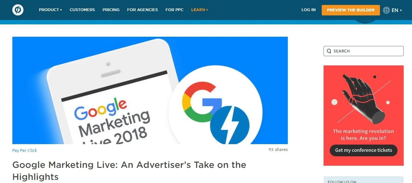 Unbounce blog