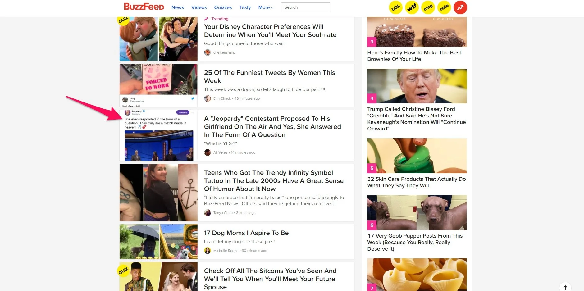 Buzzfeed 头条新闻