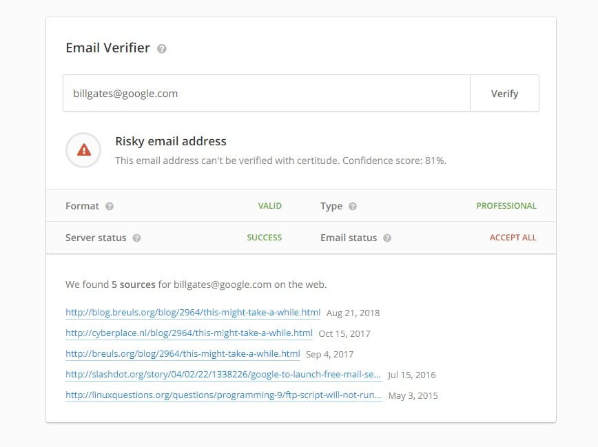 hunter io email verifier