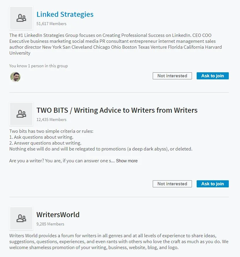 Linkedin group search