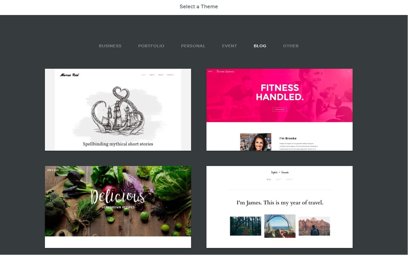 Choosing a Weebly theme