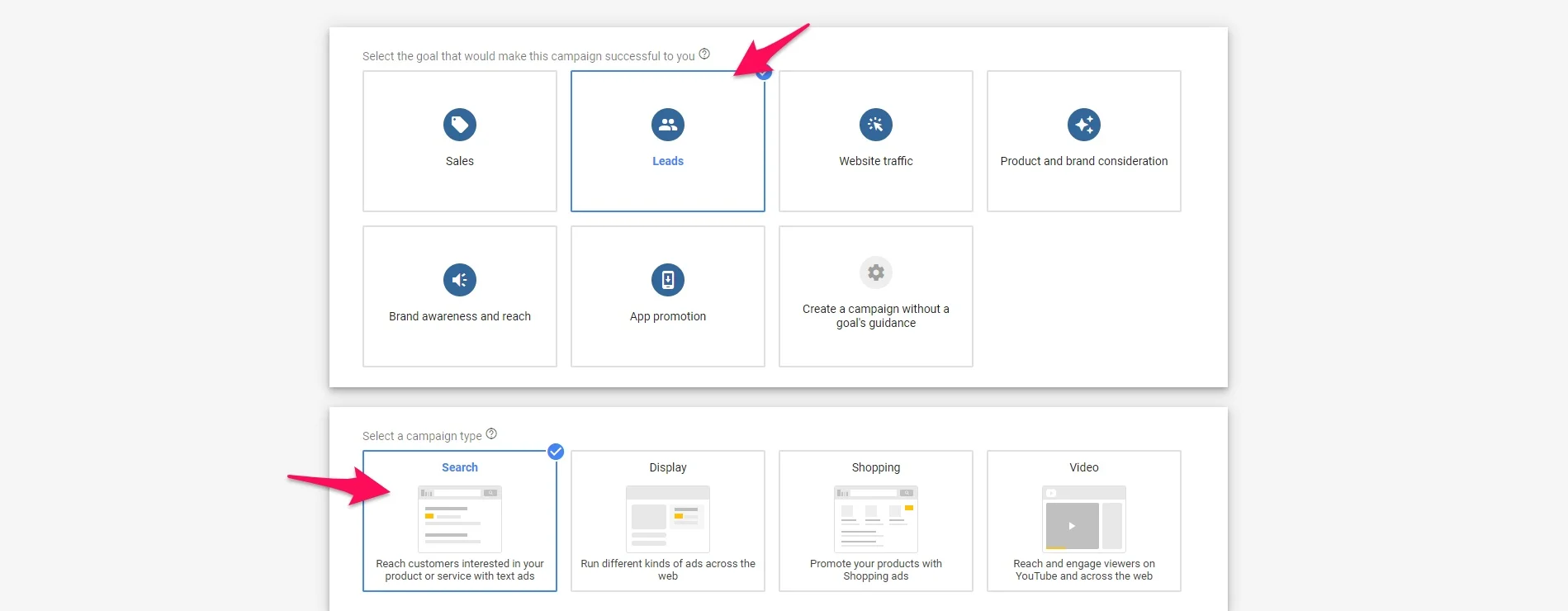 Google Ads campaign type
