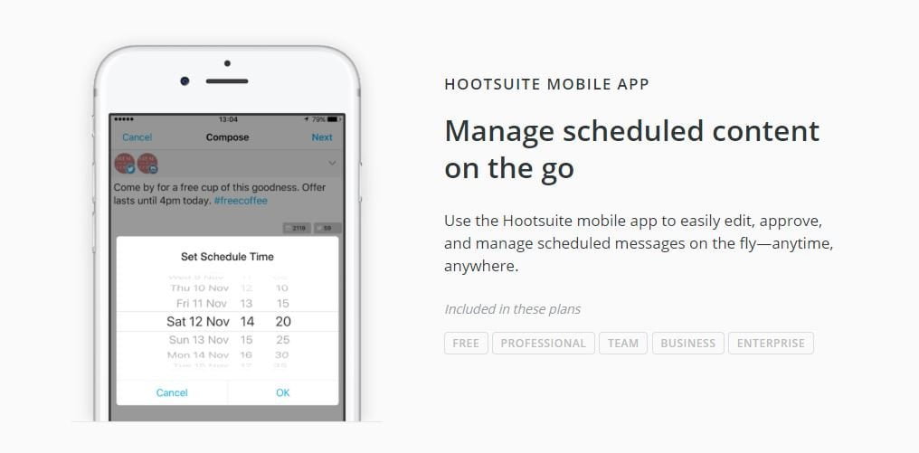 Hootsuite mobile app