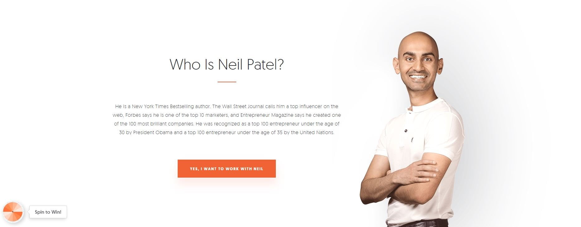 Second Neil Patel call to action