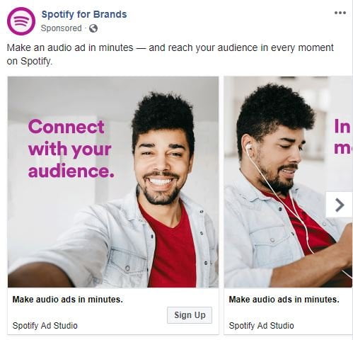 Tangible Facebook ad