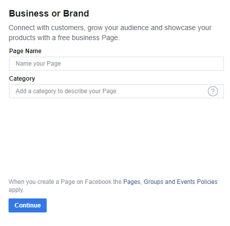 Business name for Facebook page