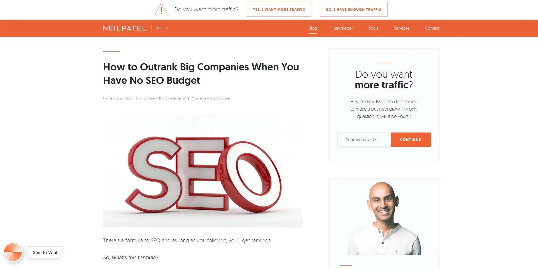 Neil Patel site example
