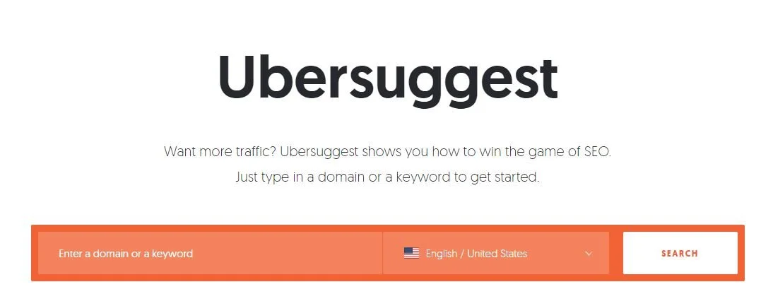 Ubersuggest search bar