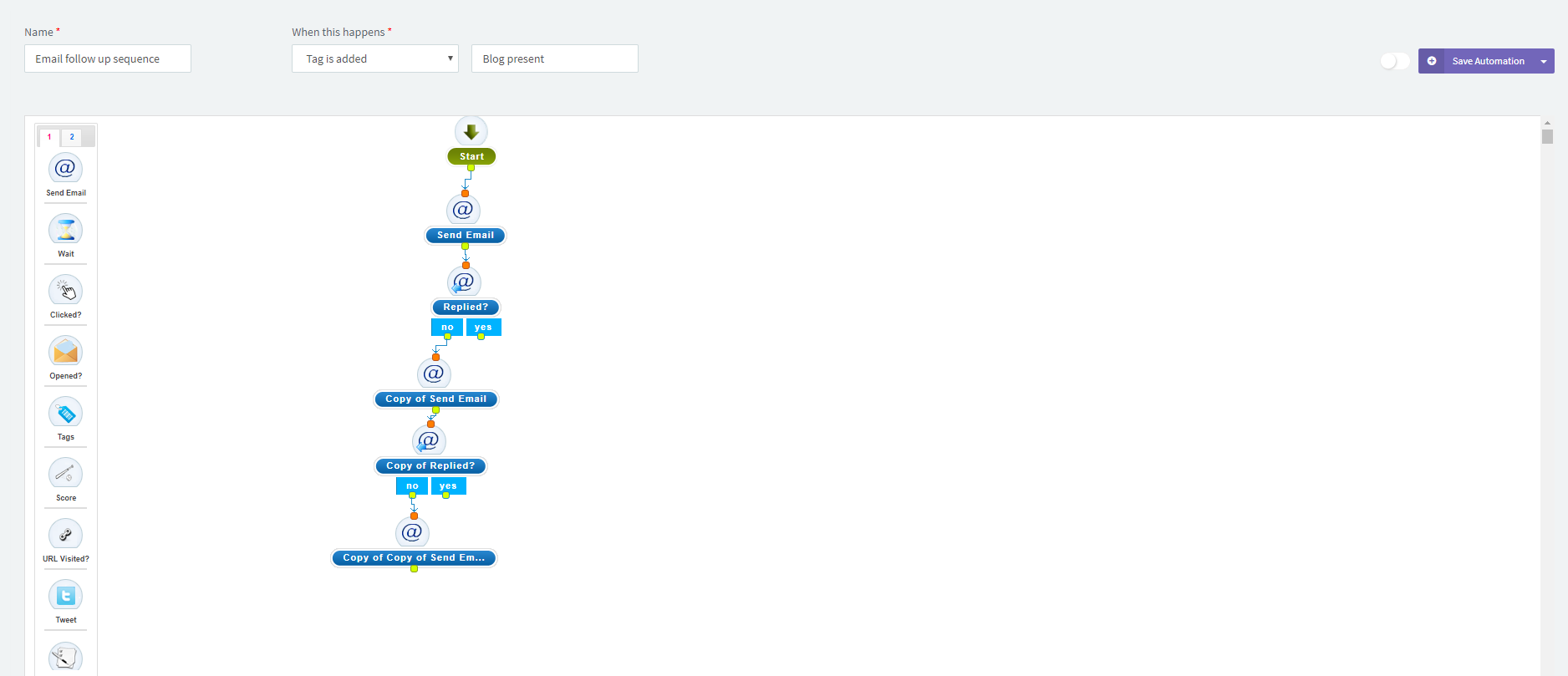 AgileCRM sequence