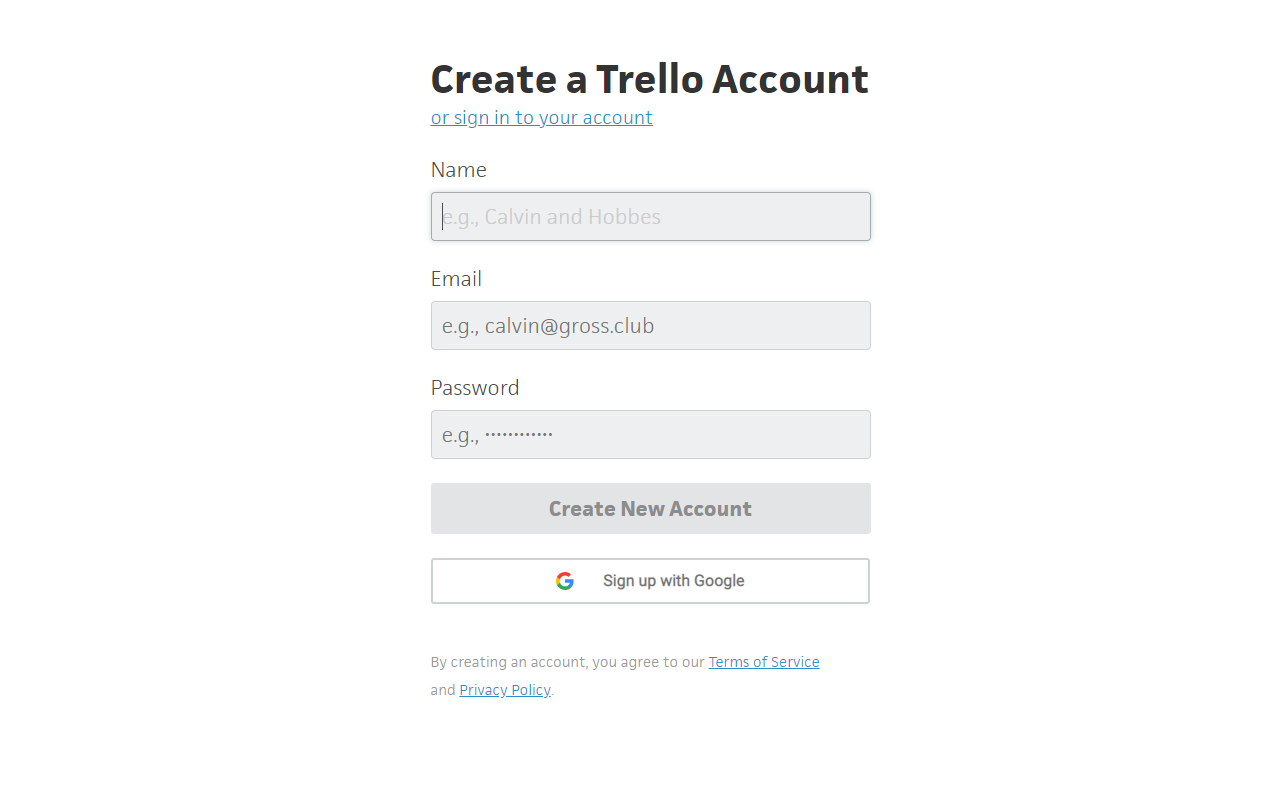 Create Trello account