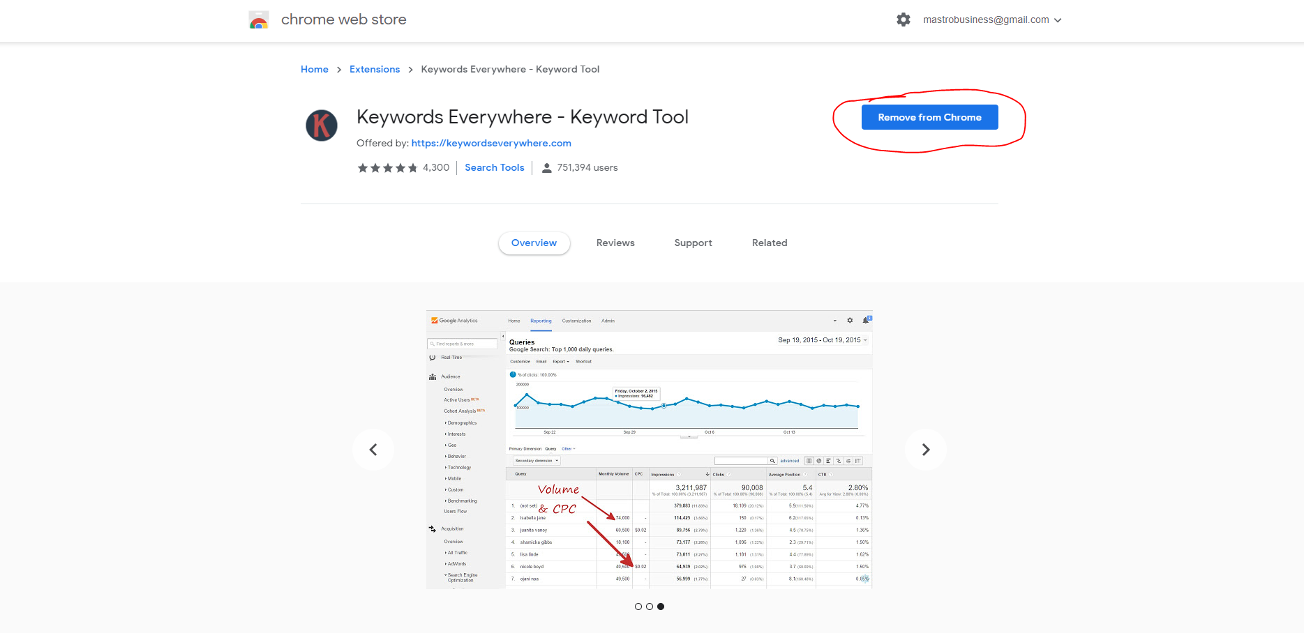 read keywords everywhere google search