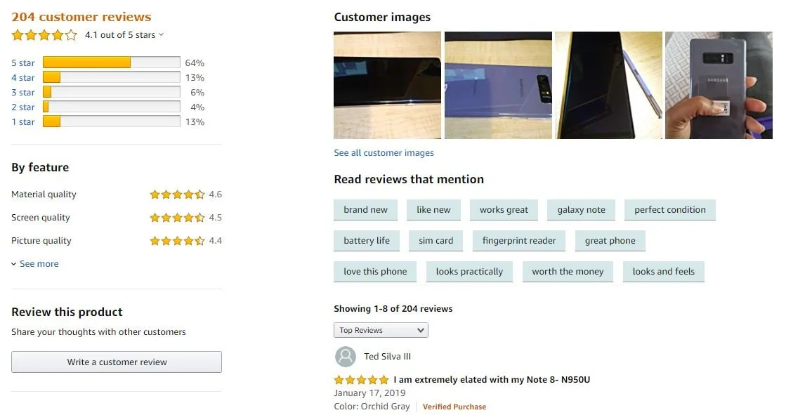 Amazon reviews