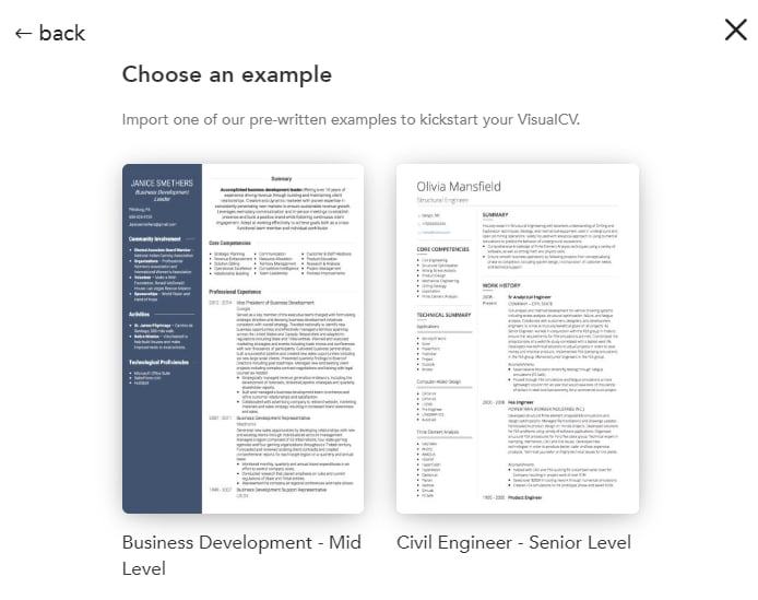 VisualCV template