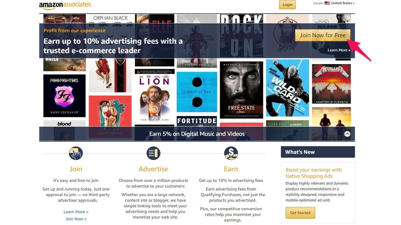 Signing up for Amazon Associate