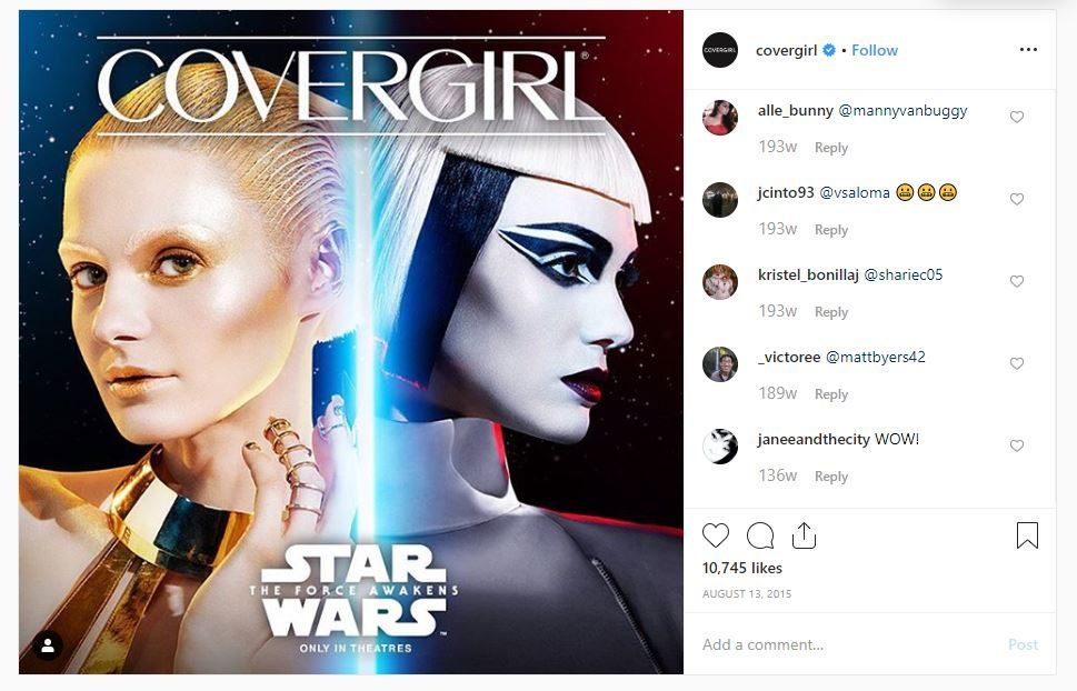 Covergirl Star Wars Instagram
