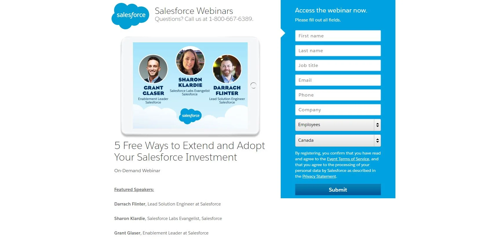 Salesforce webinar lead gen