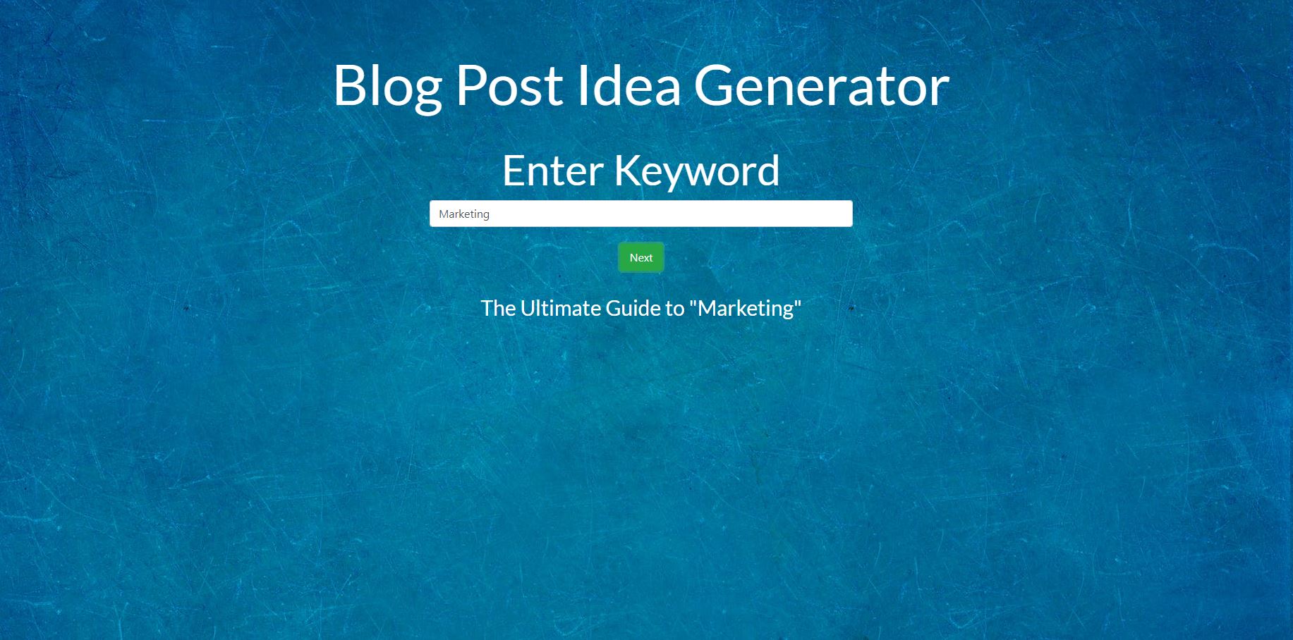 Blog post idea generator results