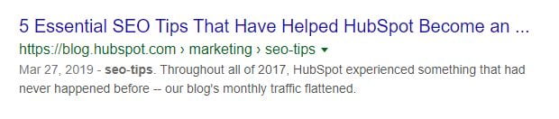 Categorized URL example
