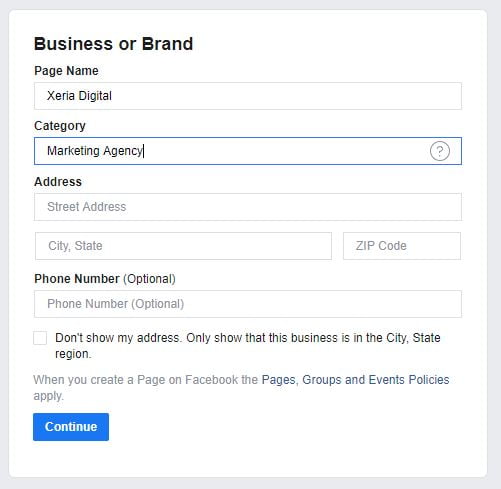 FB page details