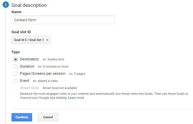 GA goal descrip