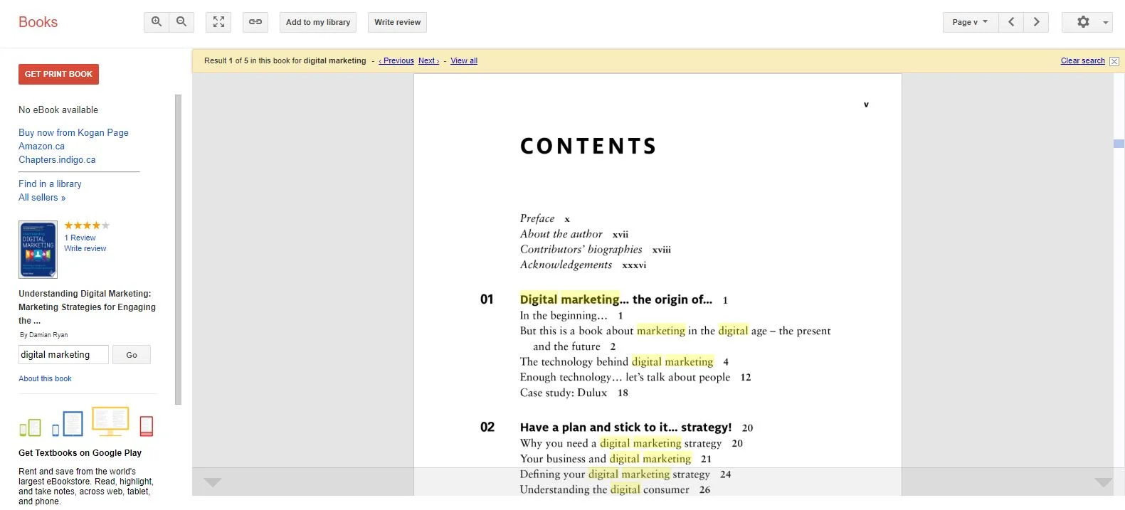 Google Scholar book result