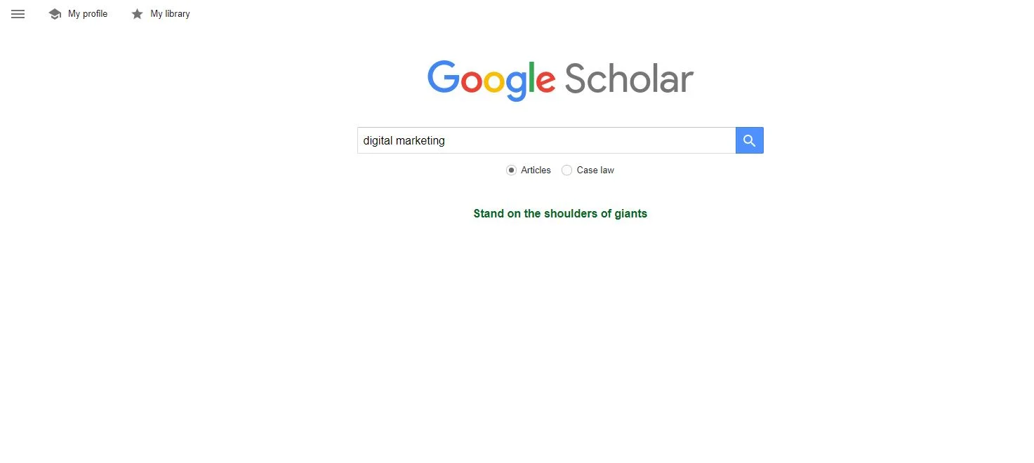 Google Scholar search bar