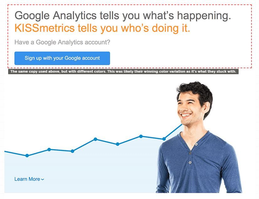Kissmetrics home page