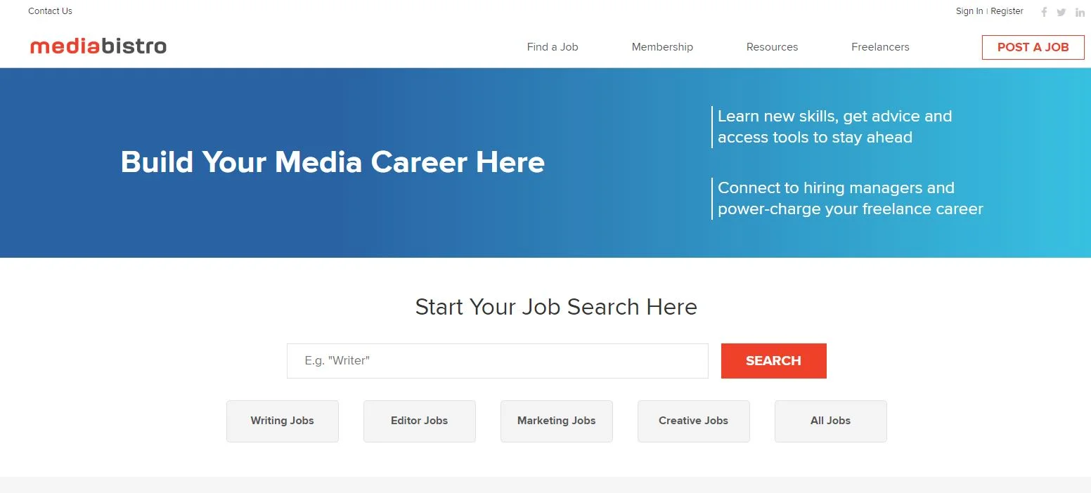 Mediabistro home page