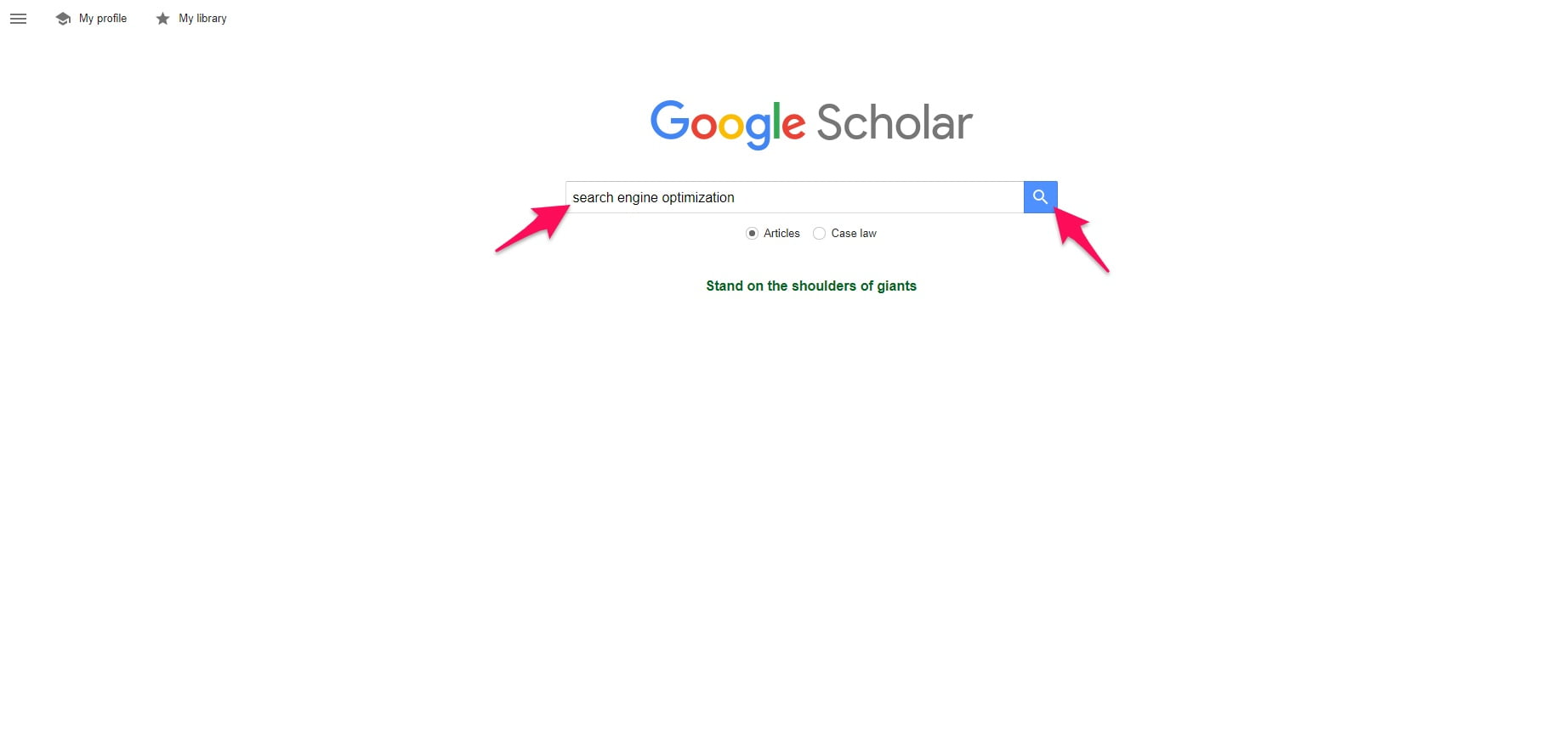 Searching on Google Scholar