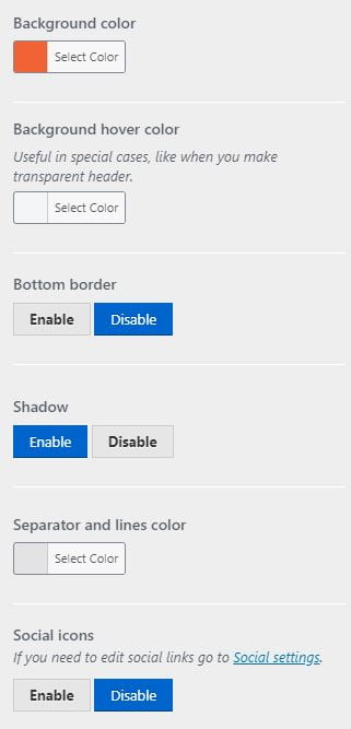 Second header options