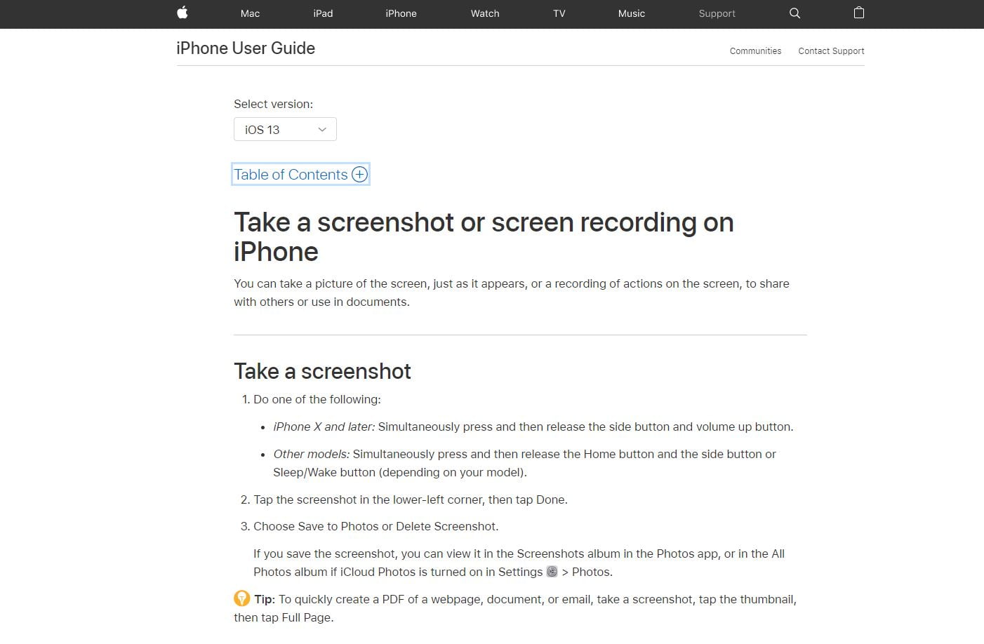 Apple help guide example