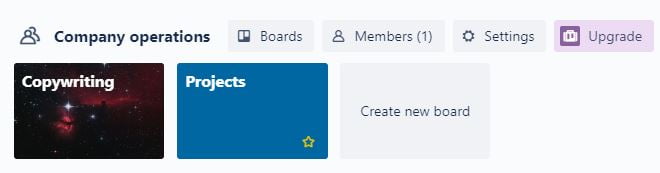 Create a new board on Trello