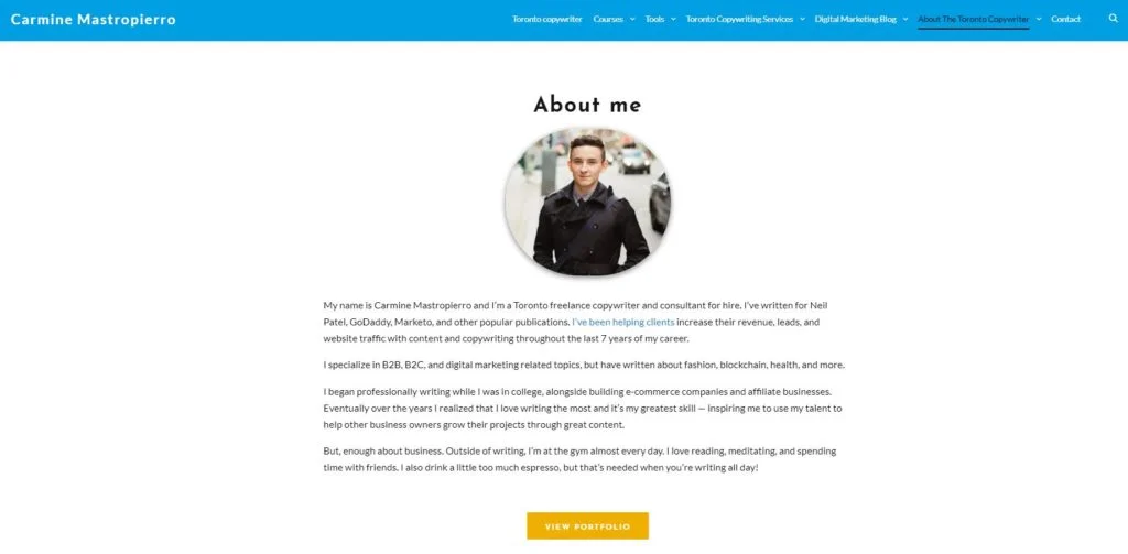 My about page