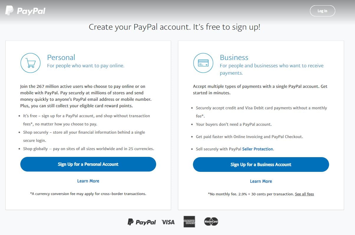 Register PayPal