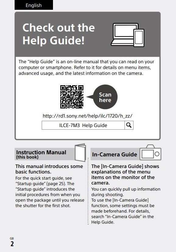 Sony camera guide