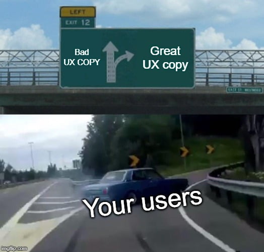 UX copy meme