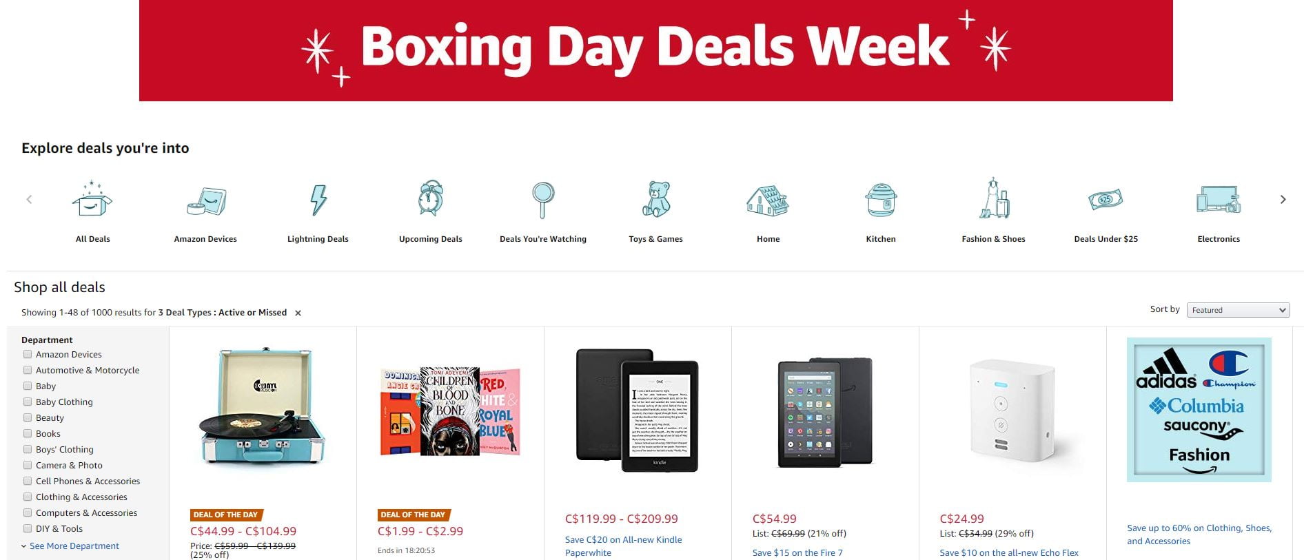 Amazon Boxing Day deals