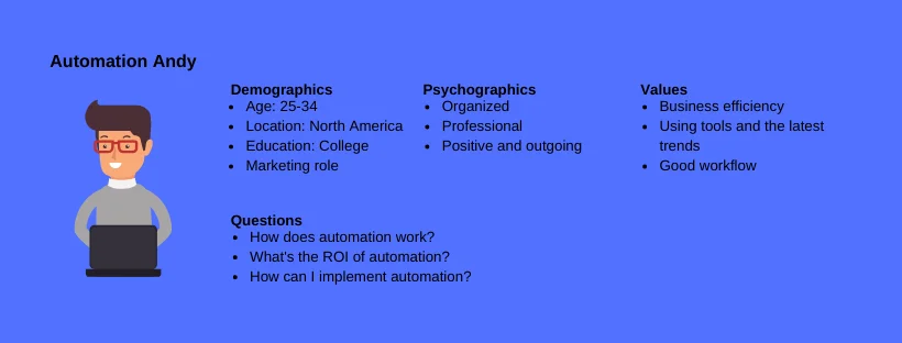 Buyer persona example for chatbots