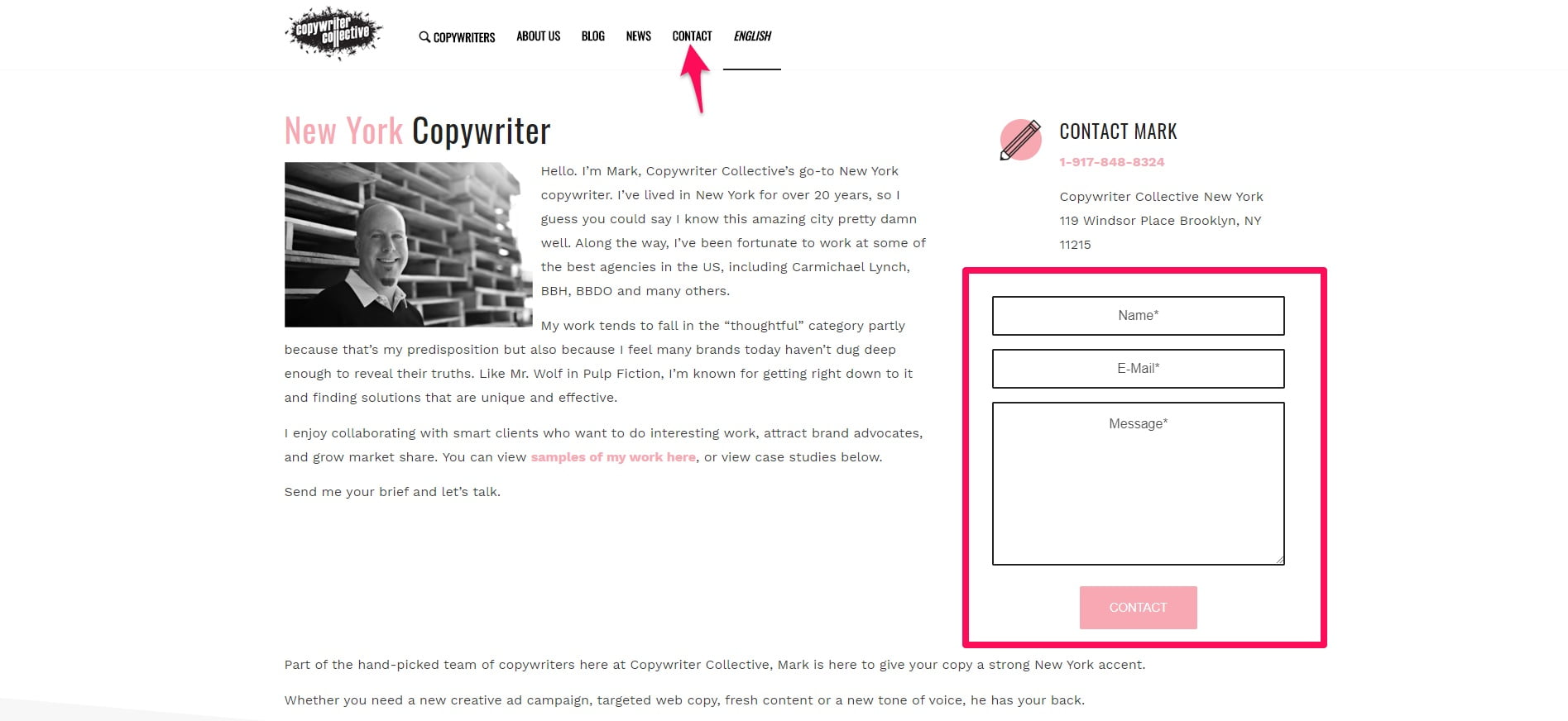 Copywriter Collective website