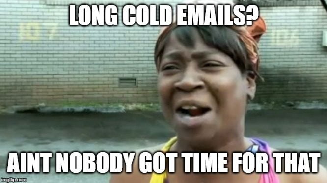 Long cold email meme